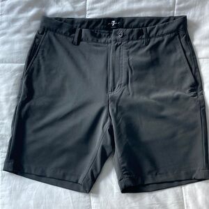 7 For All Mankind Charcoal Flat Front Shorts